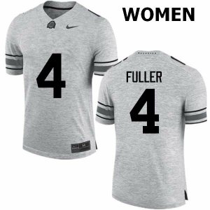 NCAA Ohio State Buckeyes Women's #4 Jordan Fuller Gray Nike Football College Jersey EGF2445AK